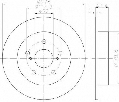 HELLA PAGID 8dd355116791 -  Тормозной диск